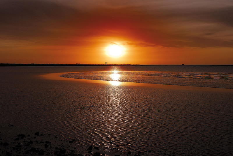 Sandbank im Sonnenuntergang