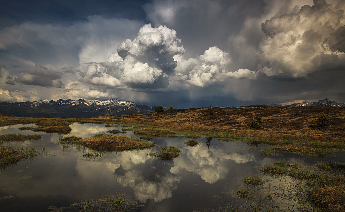 Dynamische Wolkenstimmung im Hochmoor..