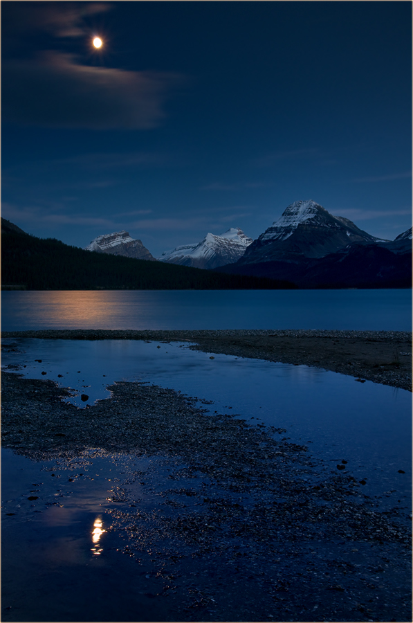 Mondaufgang am Bow Lake