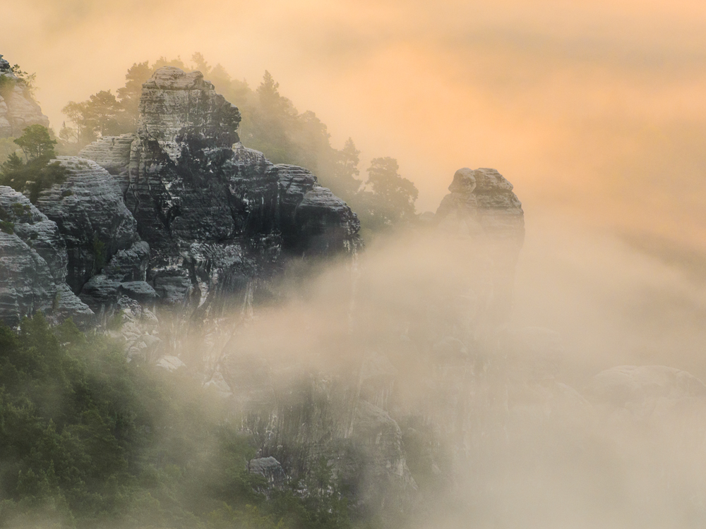 Sommermorgen am Honigstein/Elbsandsteingebirge