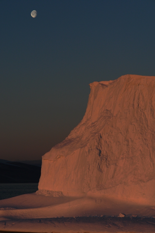 Eisberg nach Sonnenuntergang II - mit Mond