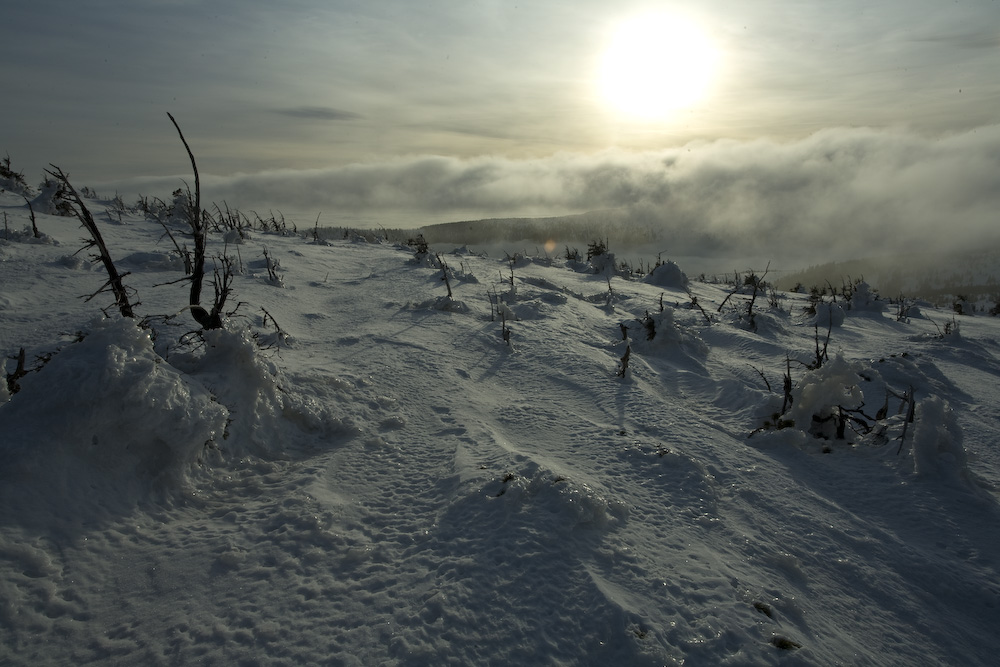 Riesengebirge in Eis erstarrt