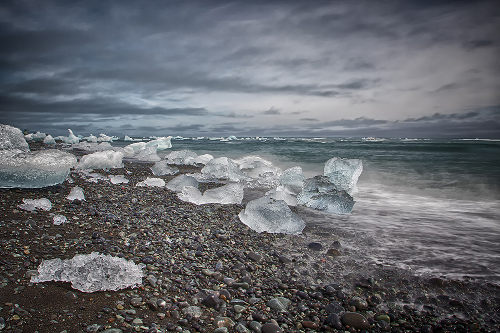 Jökulsárlón am Strand