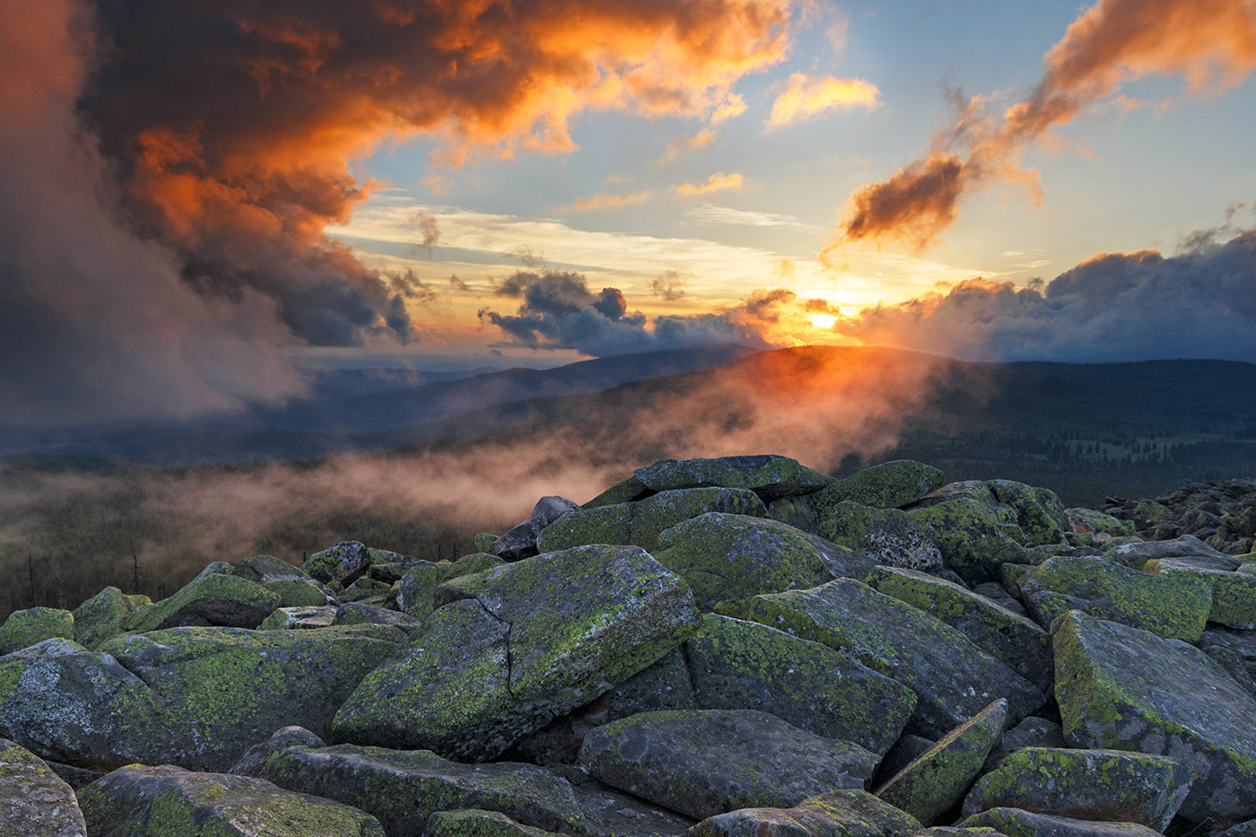 Sonnenuntergang auf dem Lusen