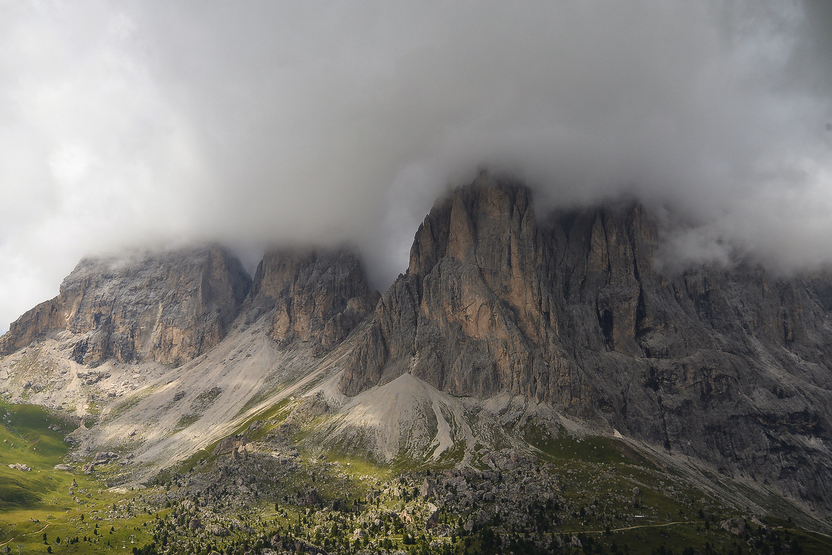 Langkofel in Wolken