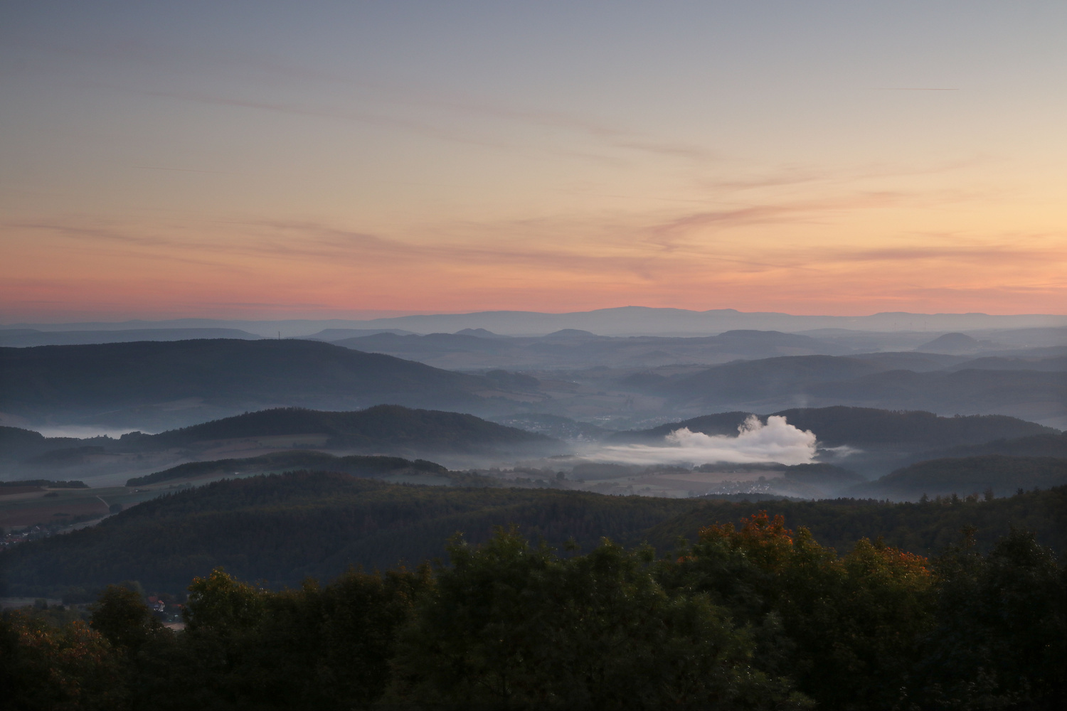 Blick vom Bilstein (Kaufunger Wald) zum Harz