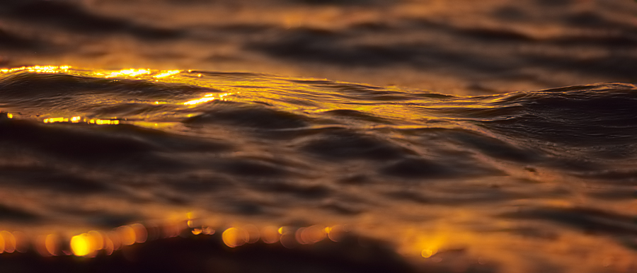 Ostseewelle im Abendlicht