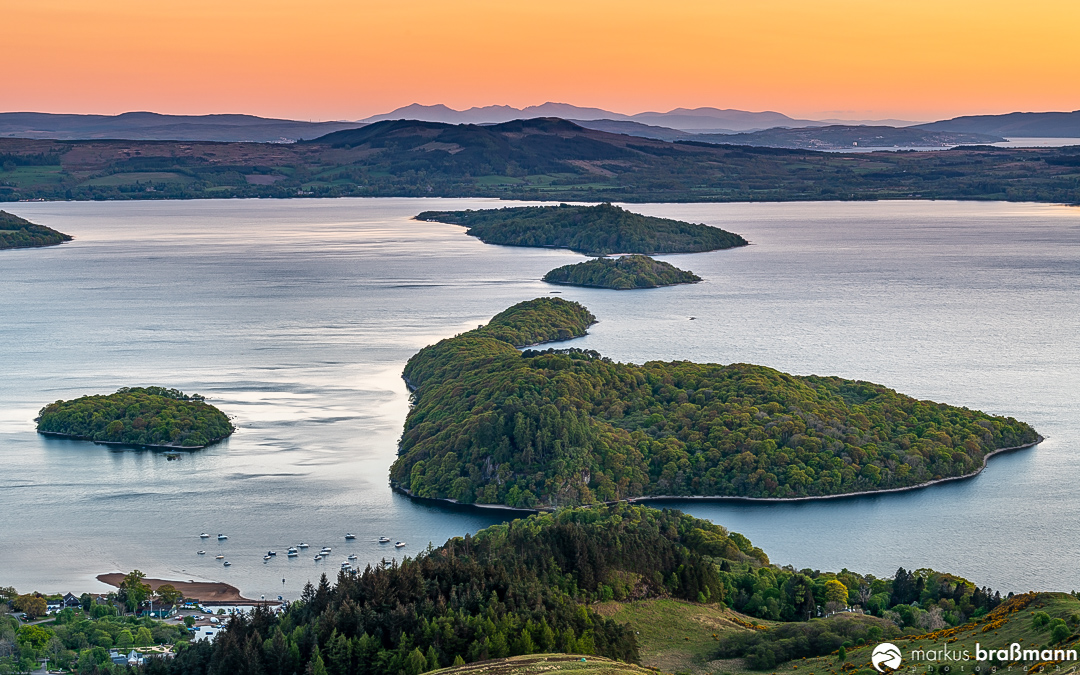 Sonnenuntergang Loch Lomond NP