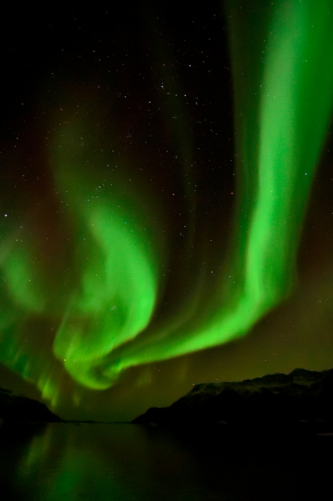 Aurora borealis über Ostgrönland II