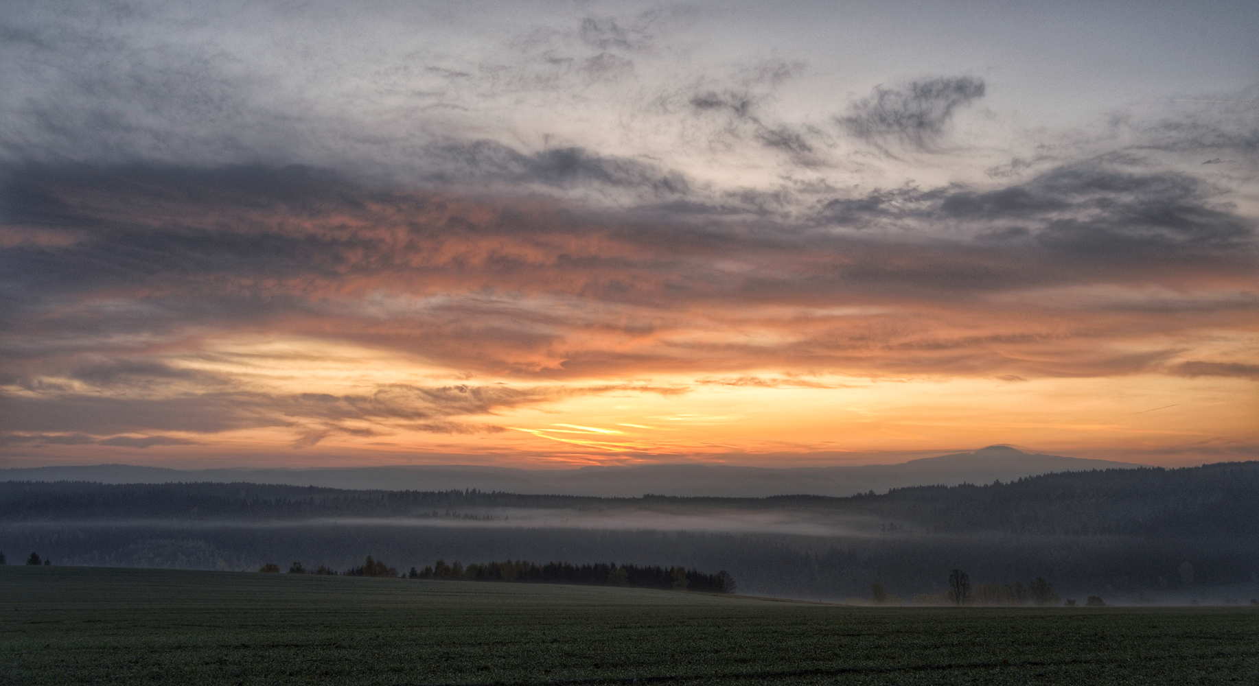 Sonnenaufgang auf dem Erzgebirgskamm