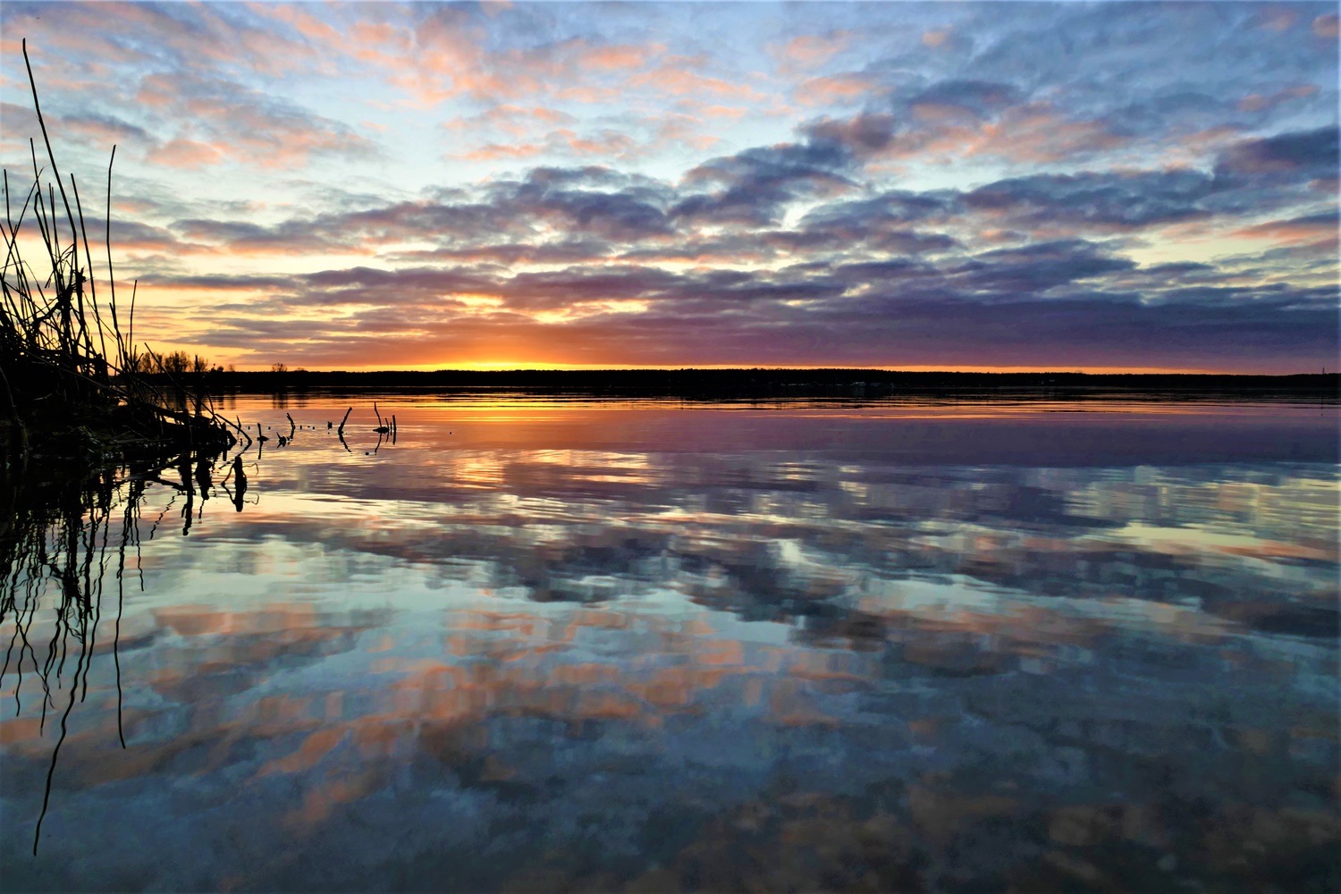 Sonnenuntergang über der Peene