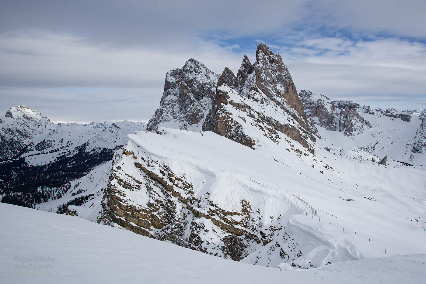 winterliche Seceda in Südtirol