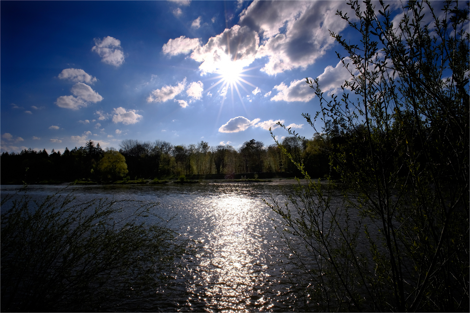 Sonne über der Isar