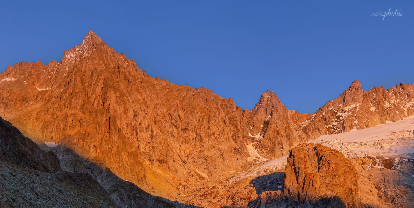 Furtschaglspitze im letzten Sonnenlicht bei Kaiserwetter