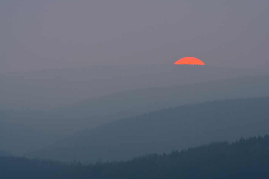 Sonnenuntergang im Dunst