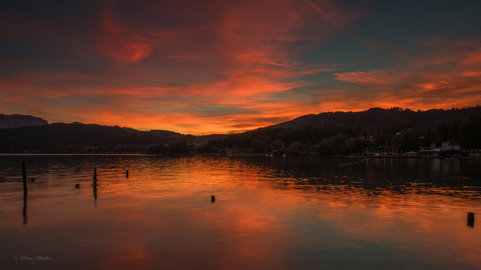 Abendrot am Traunsee im Salzkammergut