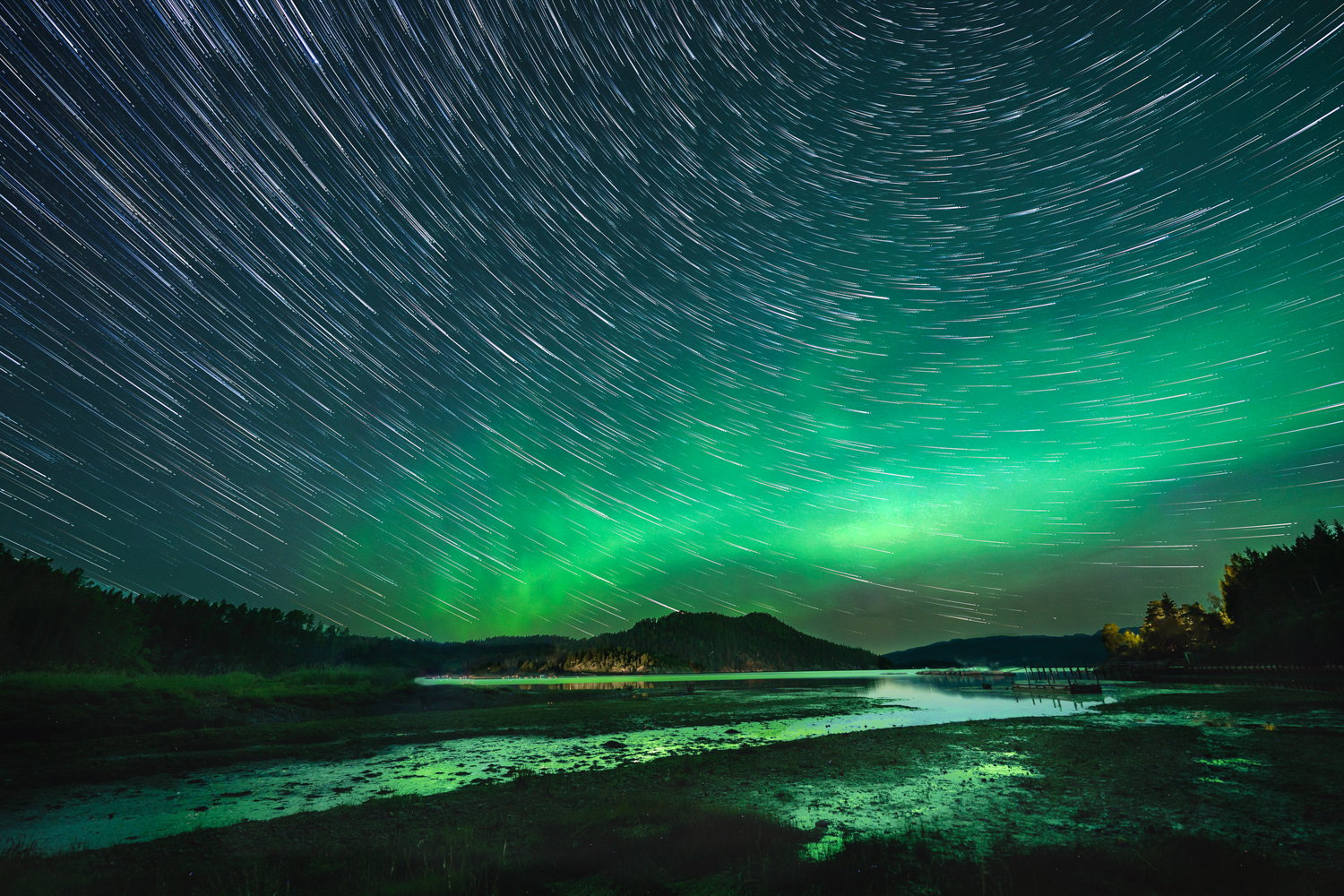 Northern Lights and Startrails