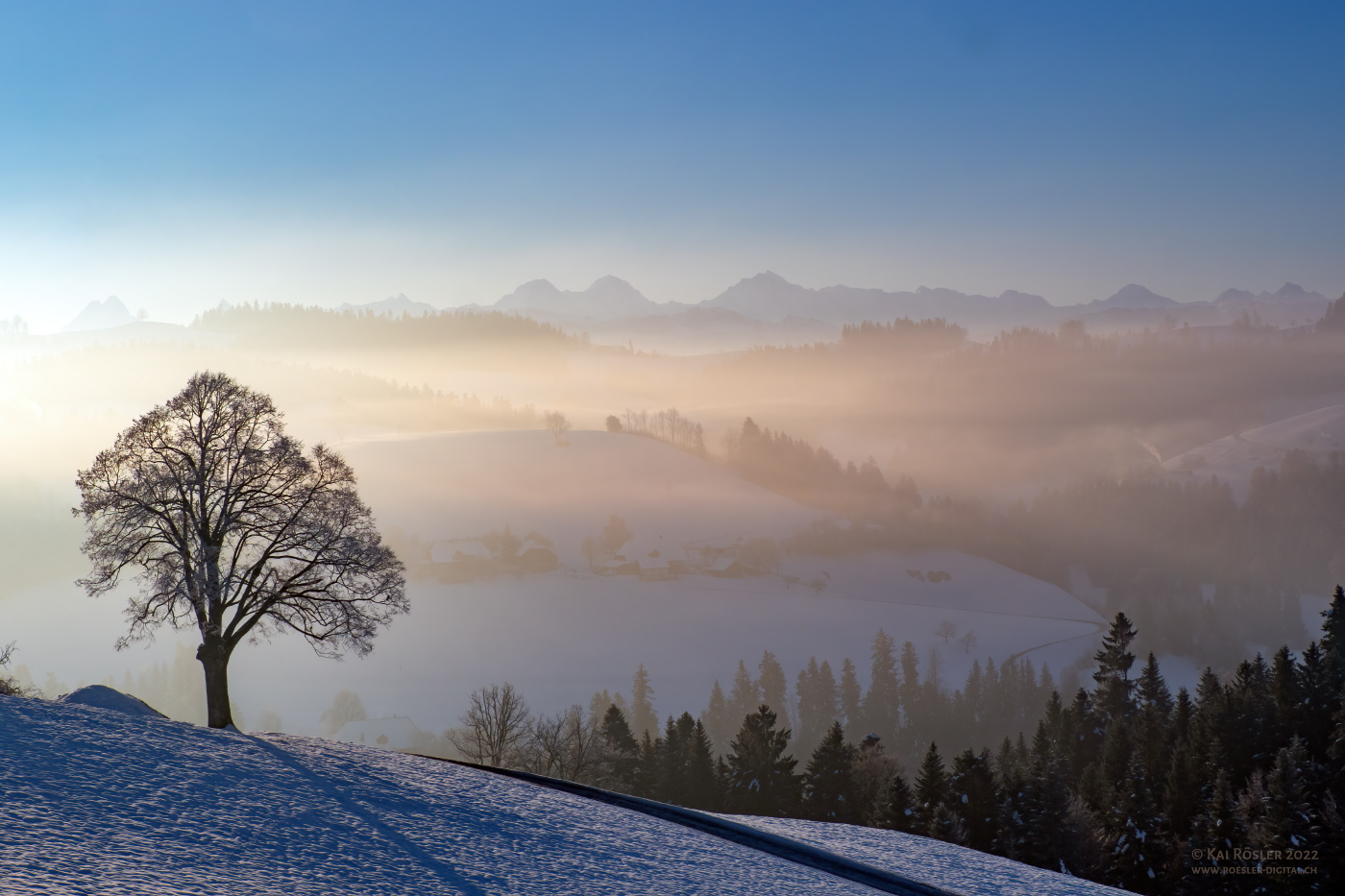 Sonne und Schnee