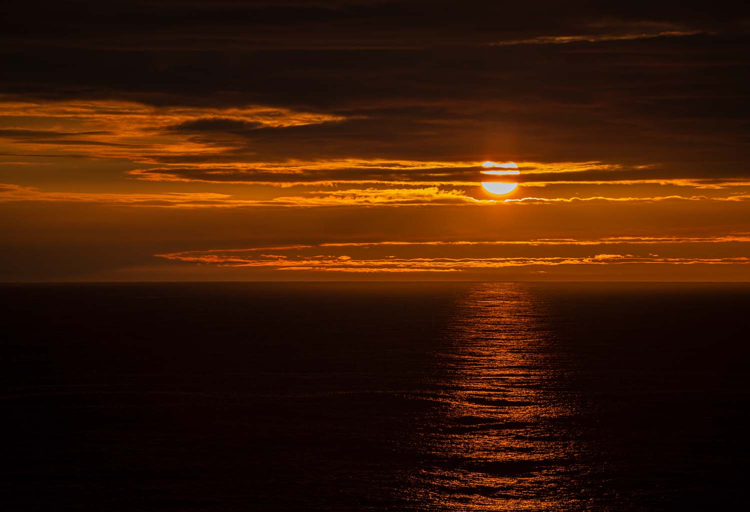 Sonnenuntergang im Nordatlantik bei Island