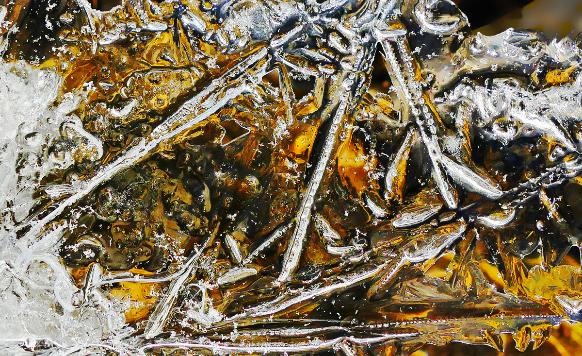 Filigranes Leuchten im Eis