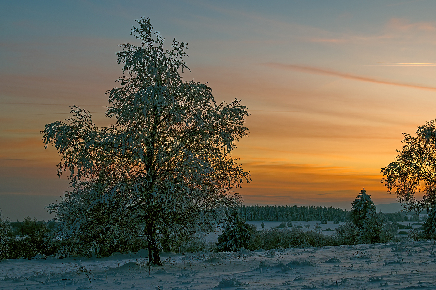 Ein Winterabend in der Rhön
