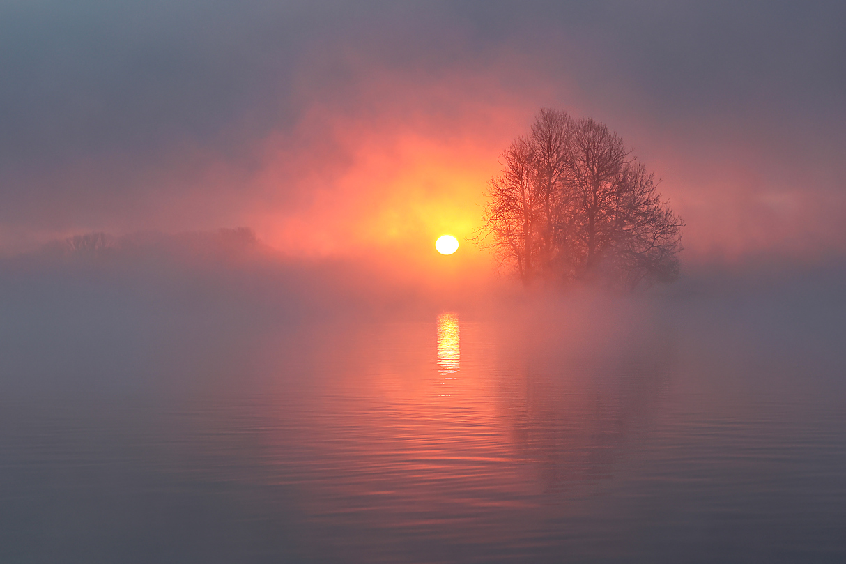 Sonnenaufgang mit Nebel