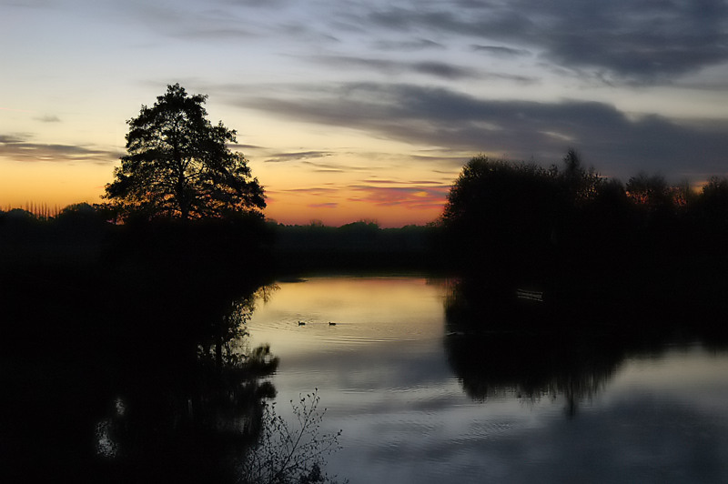 Sonnenaufgang morgens um 7 Uhr an der Hunte auf meinem Weg zur Arbeit