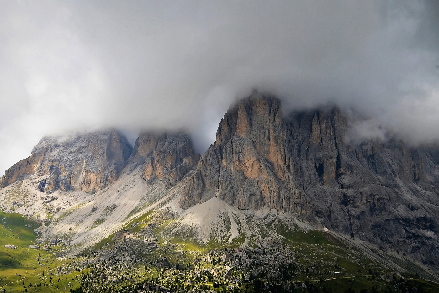 Langkofel in Wolken