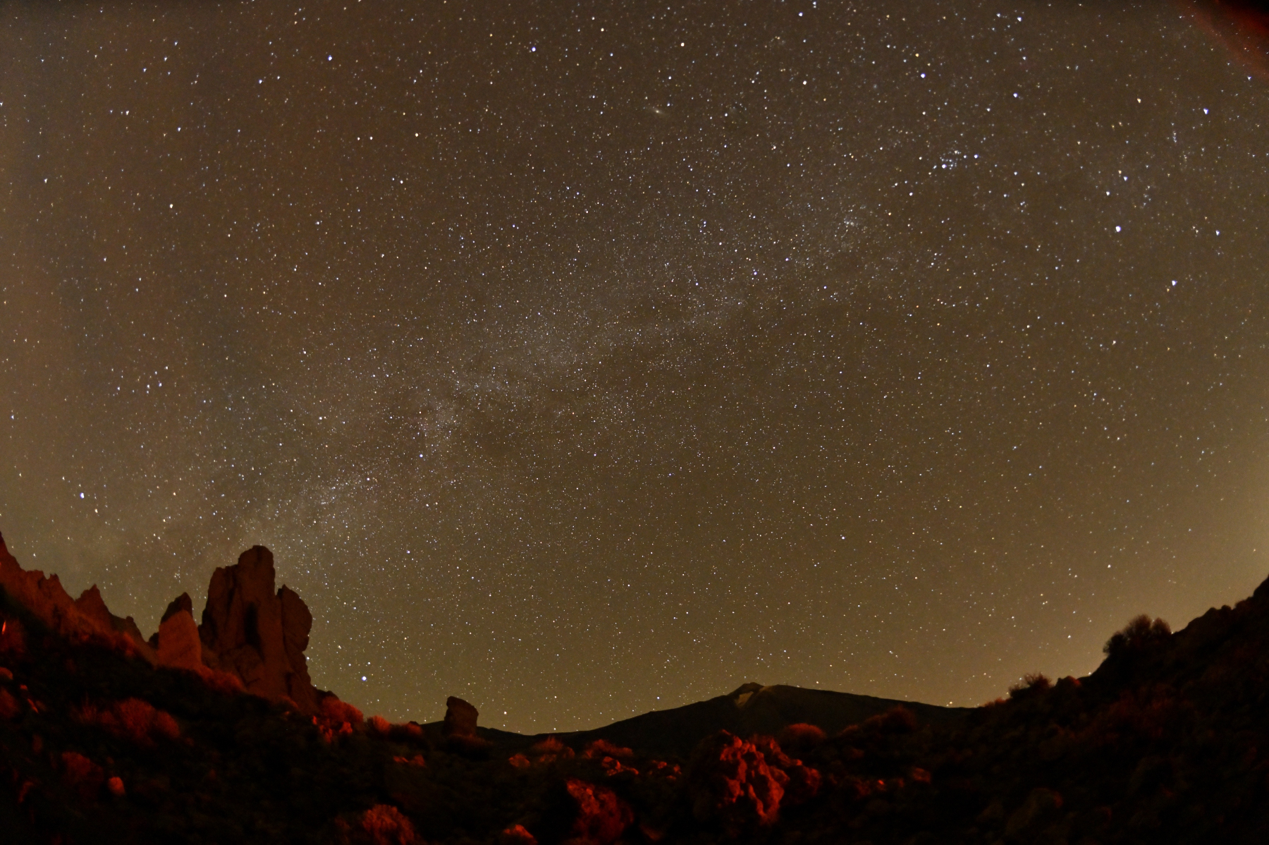 Milchstrasse über Teide und Roques de García