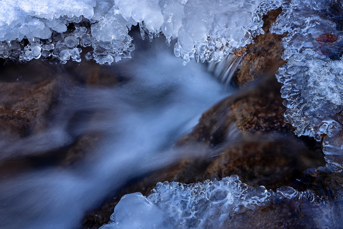Eisbildung am Bach