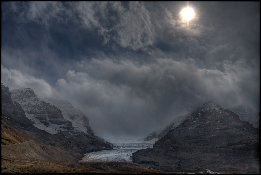 Schneesturm über den Icefields