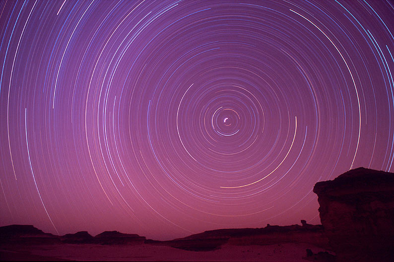 Startrail in der Weissen Wüste