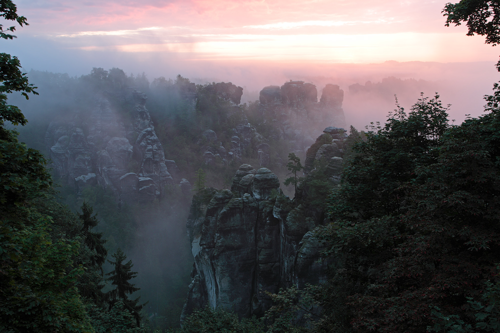 Bastei im Nebel