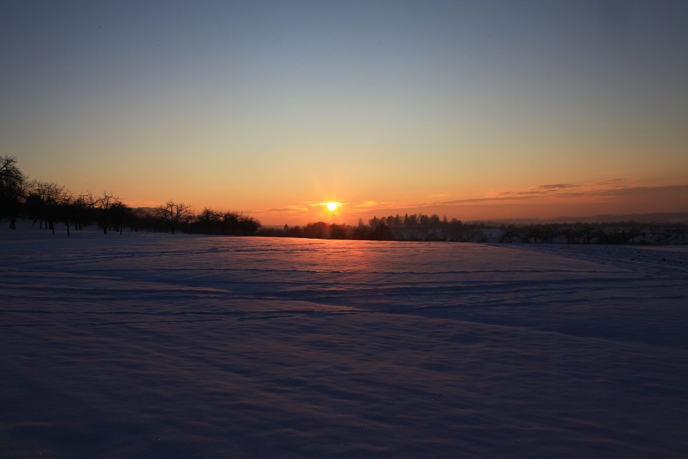 Abendsonne über Schnee