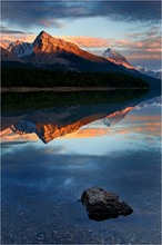 Sonnenuntergang am Maligne Lake