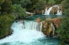 An der Wasserfällen der Krka