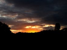 Sonnenuntergang in südenglischer Landschaft