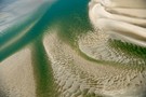 Algenwachstum in einem Prilsystem im Sandwatt vor Borkum