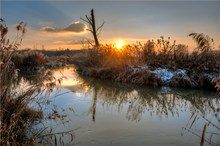 Sonnenuntergang an der Abens