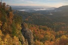 Elbsandsteingebirge bei Sonnenaufgang