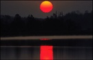 Sonnenaufgang über der Schafwaschener Bucht (Chiemsee)