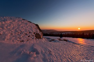 sonnenuntergang im schnee