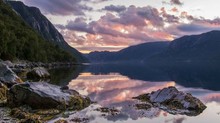 Sonnenuntergang Lysefjord Norwegen