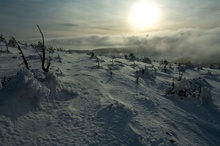 Riesengebirge in Eis erstarrt