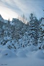 Winter in den Bergen.