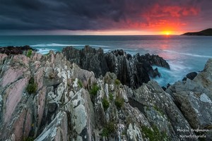 Sonnenuntergang an Englands Küste