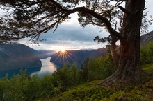 Sonnenuntergang über dem Aurlandsfjord