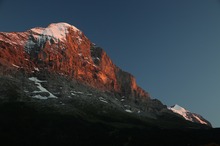 Letzte Sonnenstrahlen an der Eigernordwand