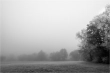 Flusslandschaft im Nebel