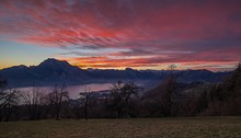 Morgenrot über dem Traunsee